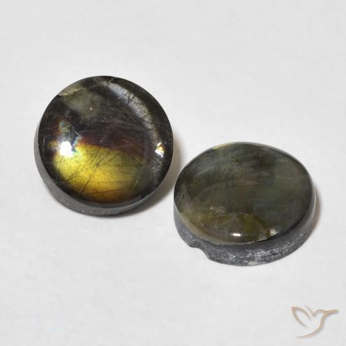 Gemme di Spettrolite Multicolore naturale da 3.41 ct, Rotondo, Opaco