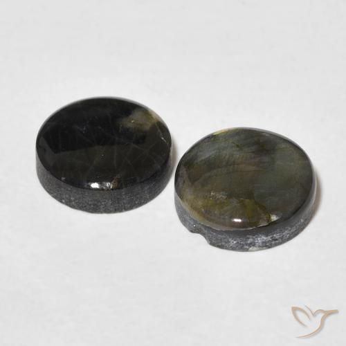 Gemme di Spettrolite Multicolore naturale da 3.41 ct, Rotondo, Opaco