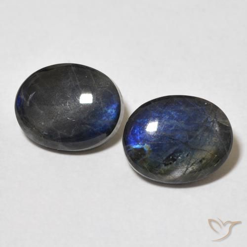 4.40ctw Naturale Multicolore Spettrolite, Ovale, Opaco
