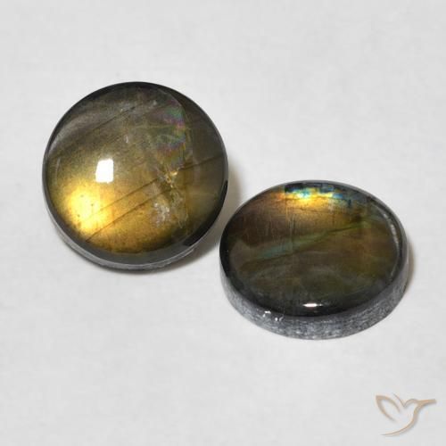 Gemme di Spettrolite Multicolore naturale da 3.16 ct, Rotondo, Opaco