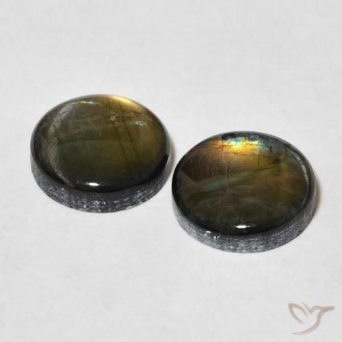 Gemme di Spettrolite Multicolore naturale da 3.16 ct, Rotondo, Opaco