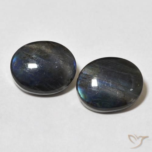 4.42ctw Naturale Multicolore Spettrolite, Ovale, Opaco
