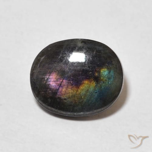 1.96ct Naturale Multicolore Spettrolite, Ovale, Opaco