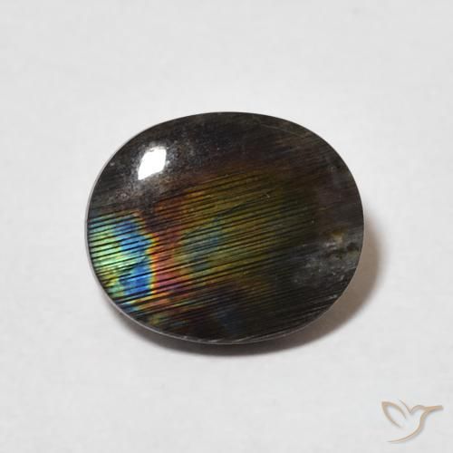 2.00ct Naturale Multicolore Spettrolite, Ovale, Opaco