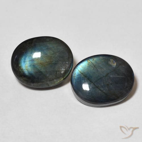 4.44ctw Naturale Multicolore Spettrolite, Ovale, Opaco