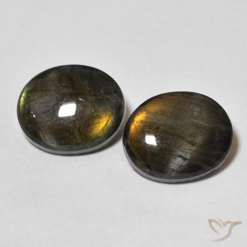 4.33ctw Naturale Multicolore Spettrolite, Ovale, Opaco