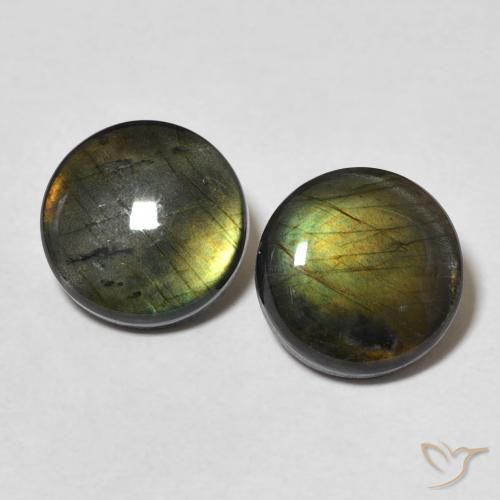 3.55ctw Naturale Multicolore Spettrolite, Rotondo, Opaco