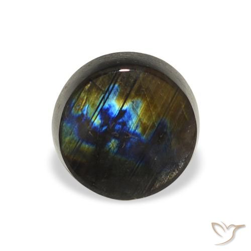 Spettrolite Multicolore naturale da 1.46 ct, Rotondo, Opaco