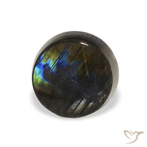 Spettrolite Multicolore naturale da 1.46 ct, Rotondo, Opaco
