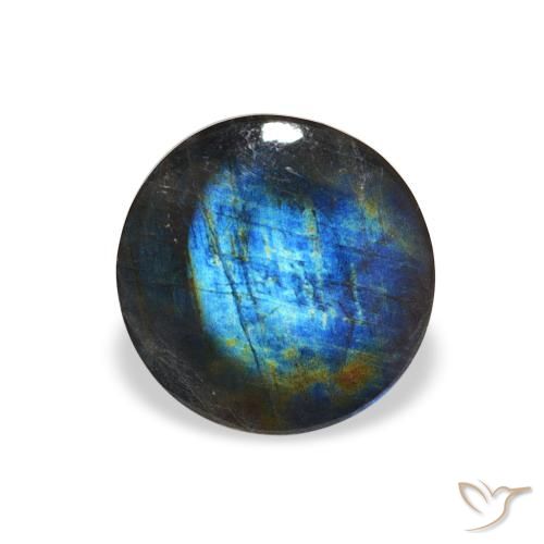 0.99ct Naturale Multicolore Spettrolite, Rotondo, Opaco