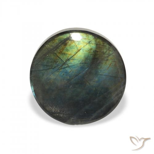 Spettrolite Multicolore naturale da 2.28 ct, Rotondo, Opaco