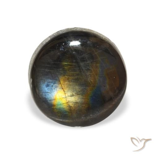1.59ct Naturale Multicolore Spettrolite, Rotondo, Opaco
