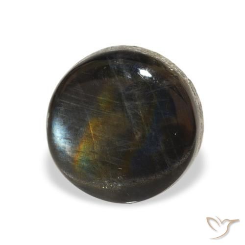 Spettrolite Multicolore naturale da 1.59 ct, Rotondo, Opaco