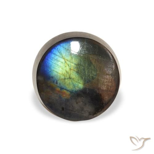 Spettrolite Multicolore naturale da 1.41 ct, Rotondo, Opaco