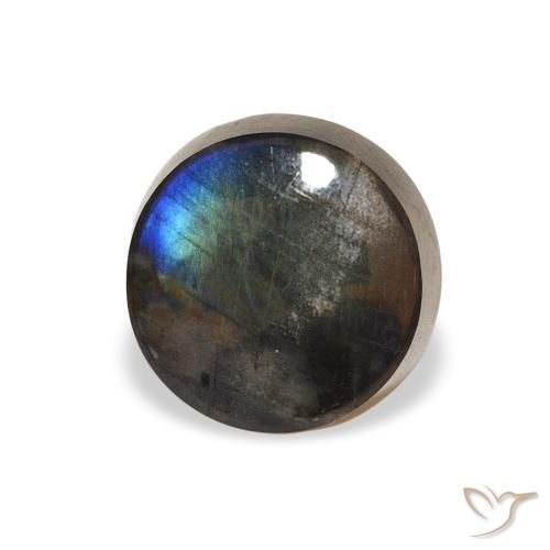 Spettrolite Multicolore naturale da 1.41 ct, Rotondo, Opaco