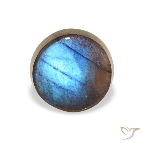 1.34ct Naturale Multicolore Spettrolite, Rotondo, Opaco