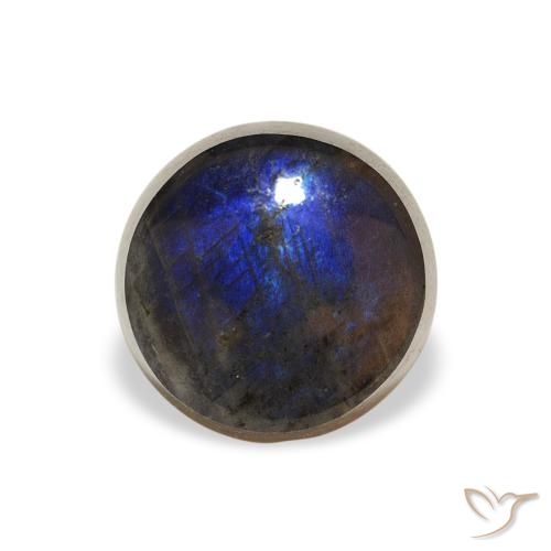 1.43ct Naturale Multicolore Spettrolite, Rotondo, Opaco