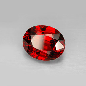Granato spessartite naturale rosso da 7,03 ct, taglio ovale, VVS-VS