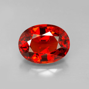 Granato spessartite Arancione rossastra naturale da 5.81 ct, Taglio ovale, VVS-VS