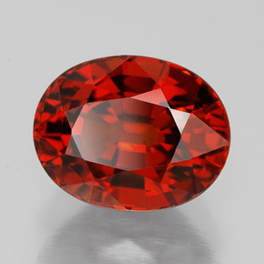 Granato spessartite naturale rosso da 5,72 ct, taglio ovale, VVS-VS