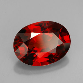Granato spessartite Rosso arancione naturale da 5.68 ct, Taglio ovale, VVS-VS