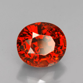 Granato spessartite Arancione rossastra naturale da 5.00 ct, Taglio ovale, VVS-VS