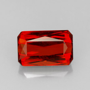 Granato spessartite naturale arancione da 3,79 ct, taglio smeraldo, VS-SI