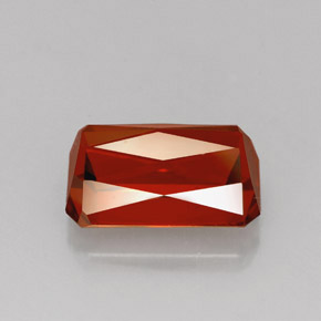 Granato spessartite naturale arancione da 3,79 ct, taglio smeraldo, VS-SI