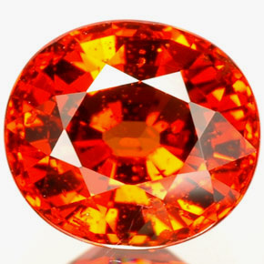 Granato spessartite Arancione rossastra naturale da 2.94 ct, Taglio ovale, VS-SI