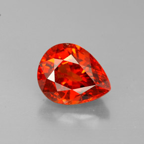 Granato spessartite naturale arancione da 1,91 ct, taglio a pera, VS