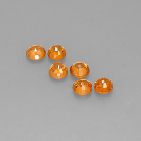 Granato spessartite naturale arancione da 3,70 ct, taglio rotondo, VVS-VS
