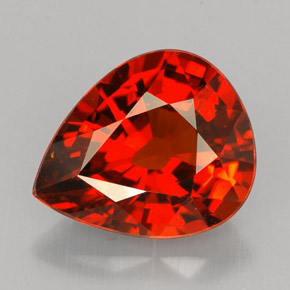 Granato spessartite Arancione rossastra naturale da 3.12 ct, Forma a pera, VVS