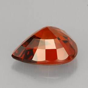 Granato spessartite Arancione rossastra naturale da 3.12 ct, Forma a pera, VVS