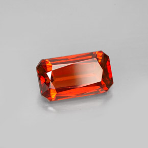Granato spessartite naturale arancione da 2,79 ct, taglio smeraldo, VS-SI