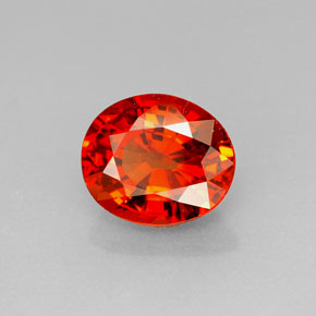 Granato spessartite naturale arancione da 2,89 ct, taglio ovale, VS
