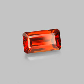 Granato spessartite naturale arancione da 2,19 ct, taglio smeraldo, VVS-VS