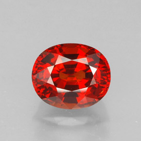 Granato spessartite naturale rosso da 2,13 ct, taglio ovale, IF