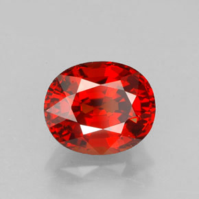 Granato spessartite naturale rosso da 2,13 ct, taglio ovale, IF
