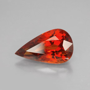 Granato spessartite Arancio rosso naturale da 4.03 ct, Forma a pera, VS-SI