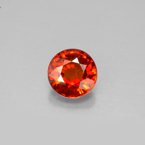 Granato spessartite Mandarino naturale da 0.91 ct, Taglio rotondo, VS