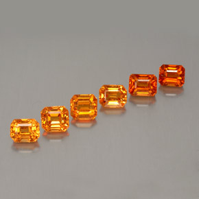 Granato spessartite naturale arancione da 3,42 ct, taglio smeraldo, VVS-VS