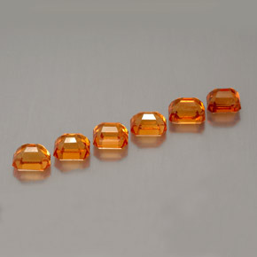 Granato spessartite naturale arancione da 3,42 ct, taglio smeraldo, VVS-VS