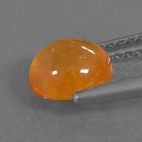 Granato spessartite naturale arancione da 1,88 ct, taglio ovale, traslucido