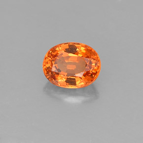 Granato spessartite Mandarino naturale da 0.73 ct, Taglio ovale, VVS-VS