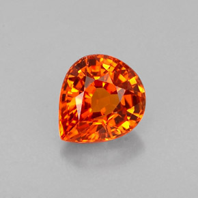 Granato spessartite naturale arancione da 0,77 ct, taglio a pera, VVS