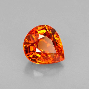 Granato spessartite naturale arancione da 0,77 ct, taglio a pera, VVS