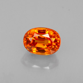 Granato spessartite naturale arancione da 0,80 ct, taglio ovale, VVS