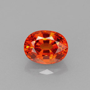 Granato spessartite Arancione rossastra naturale da 1.07 ct, Taglio ovale, VVS-VS