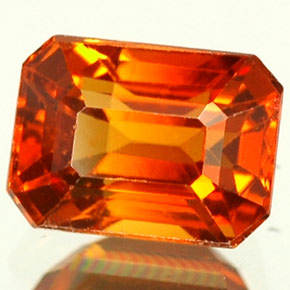 Granato spessartite Mandarino naturale da 0.91 ct, Taglio smeraldo, VVS-VS