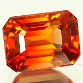 Granato spessartite Mandarino naturale da 0.91 ct, Taglio smeraldo, VVS-VS